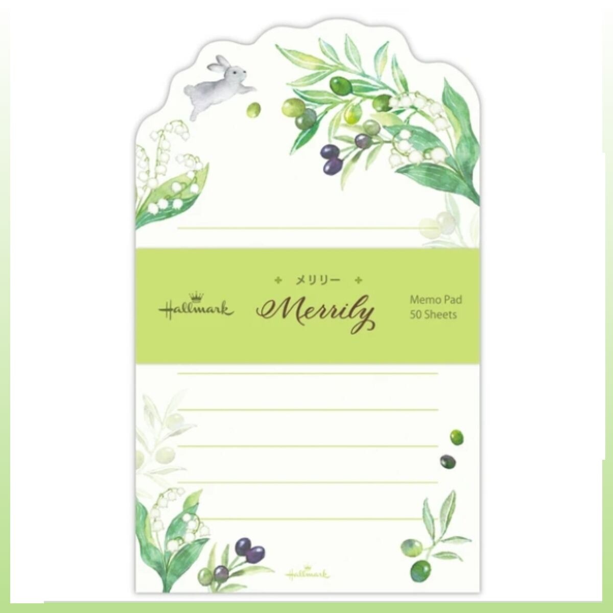 メリリー ダイカットメモパッド グリーン うさぎ