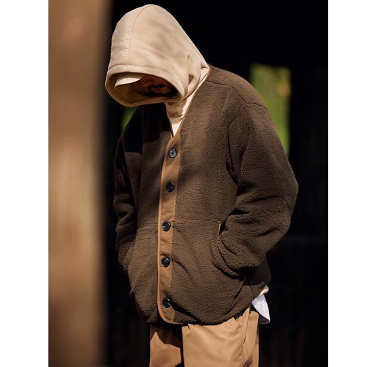 ★COLLARLESS POLAR FLEECE COTTON JACKET　　　A0514