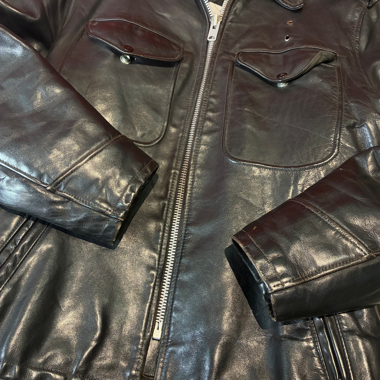 60s Schott 本革ポリスマンジャケット　レザージャケット　サボテンタグ　ヴィンテージ　ショット