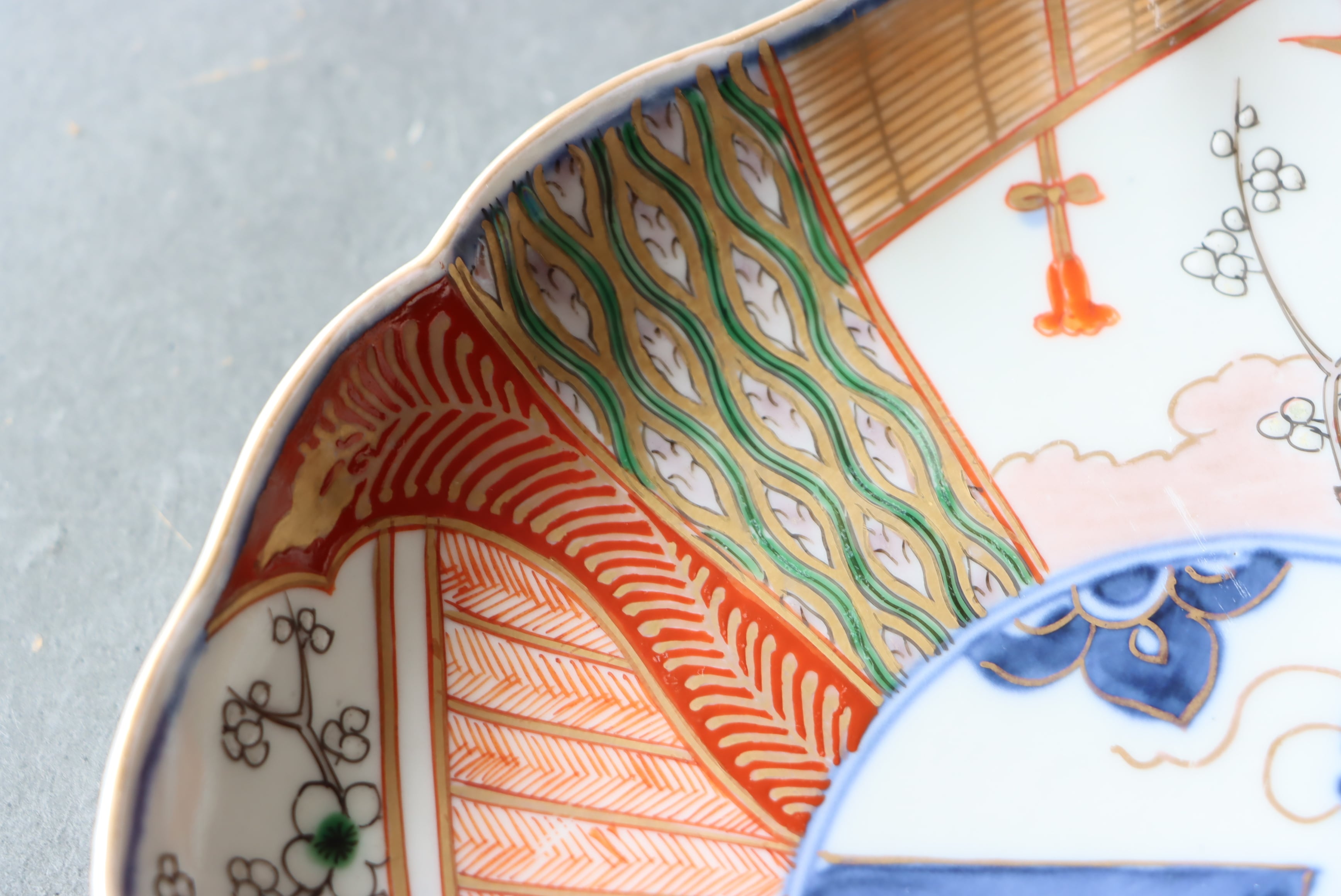 伊万里焼 色絵 花鳥文 中皿 七寸 通りもの/Imari medium size plate