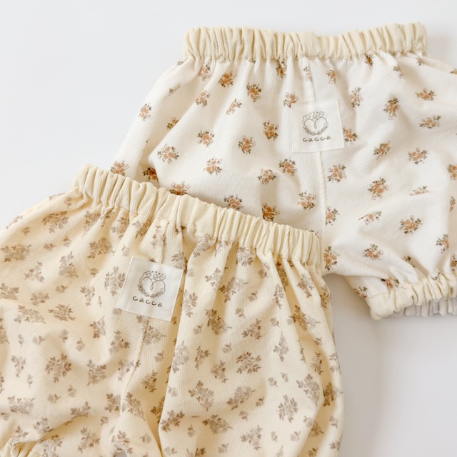 かぼちゃパンツ（ cream bouquet ）/ ハンドメイド ブルマ ベビー 赤ちゃん 韓国生地