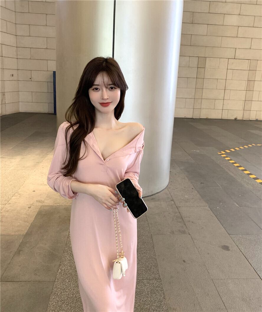 ドレス ウェストフードミディスカート サマー ロング ピンク 大人ガーリー スウィート キュート カジュアル 夏物 ブラックストロベリース70231181976