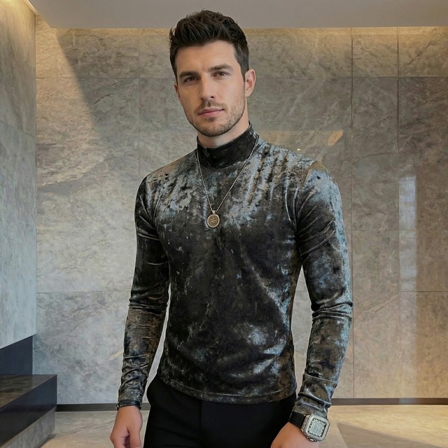 ゴールドベルベットシャツ（3color） M0529