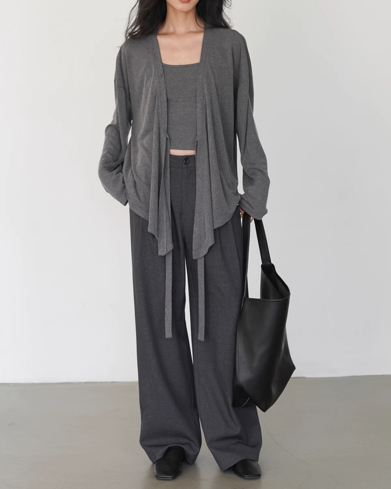 Tuck waist wide Pants T20473