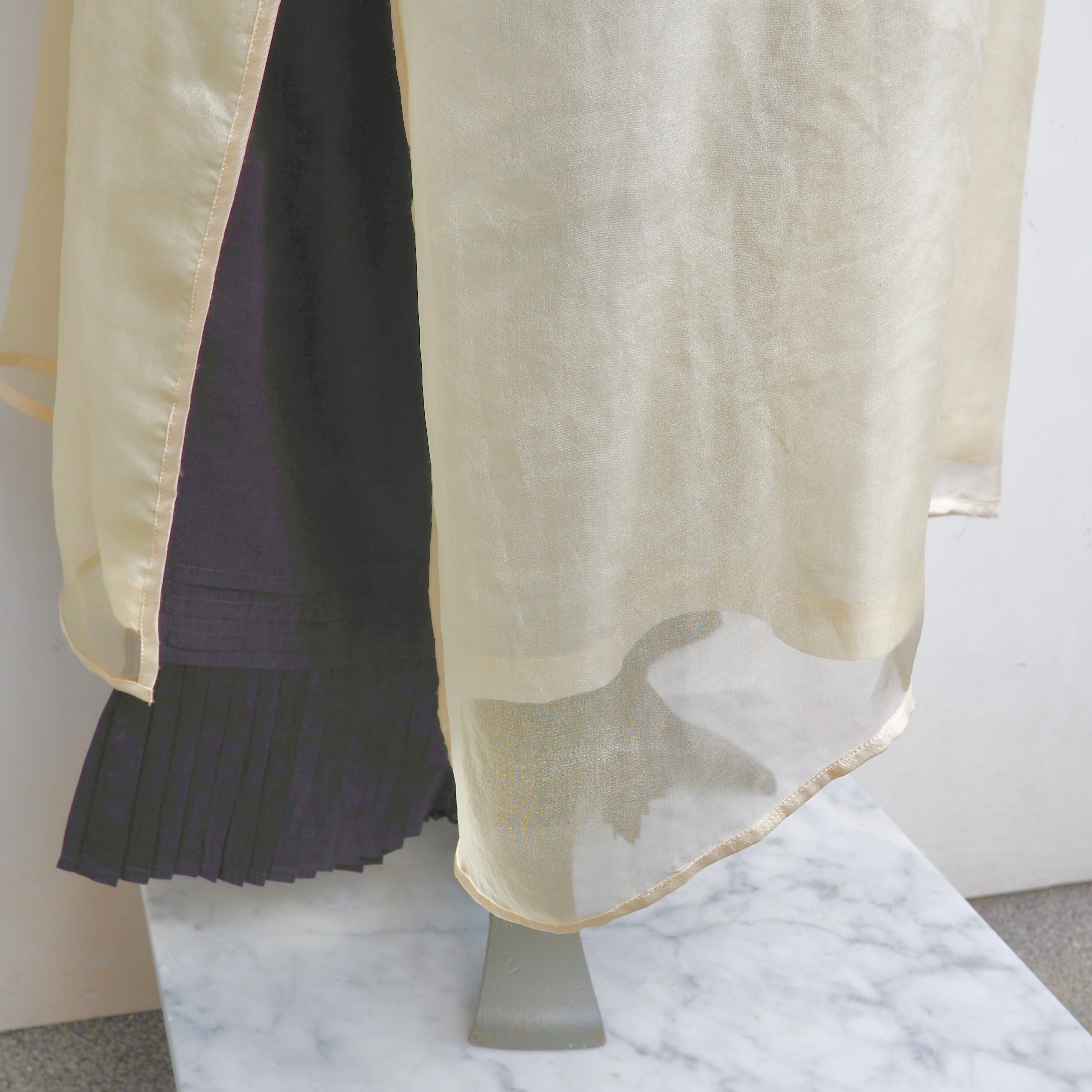 BUNON/Flower Layered Silk one piece coat/シルクワンピースコート