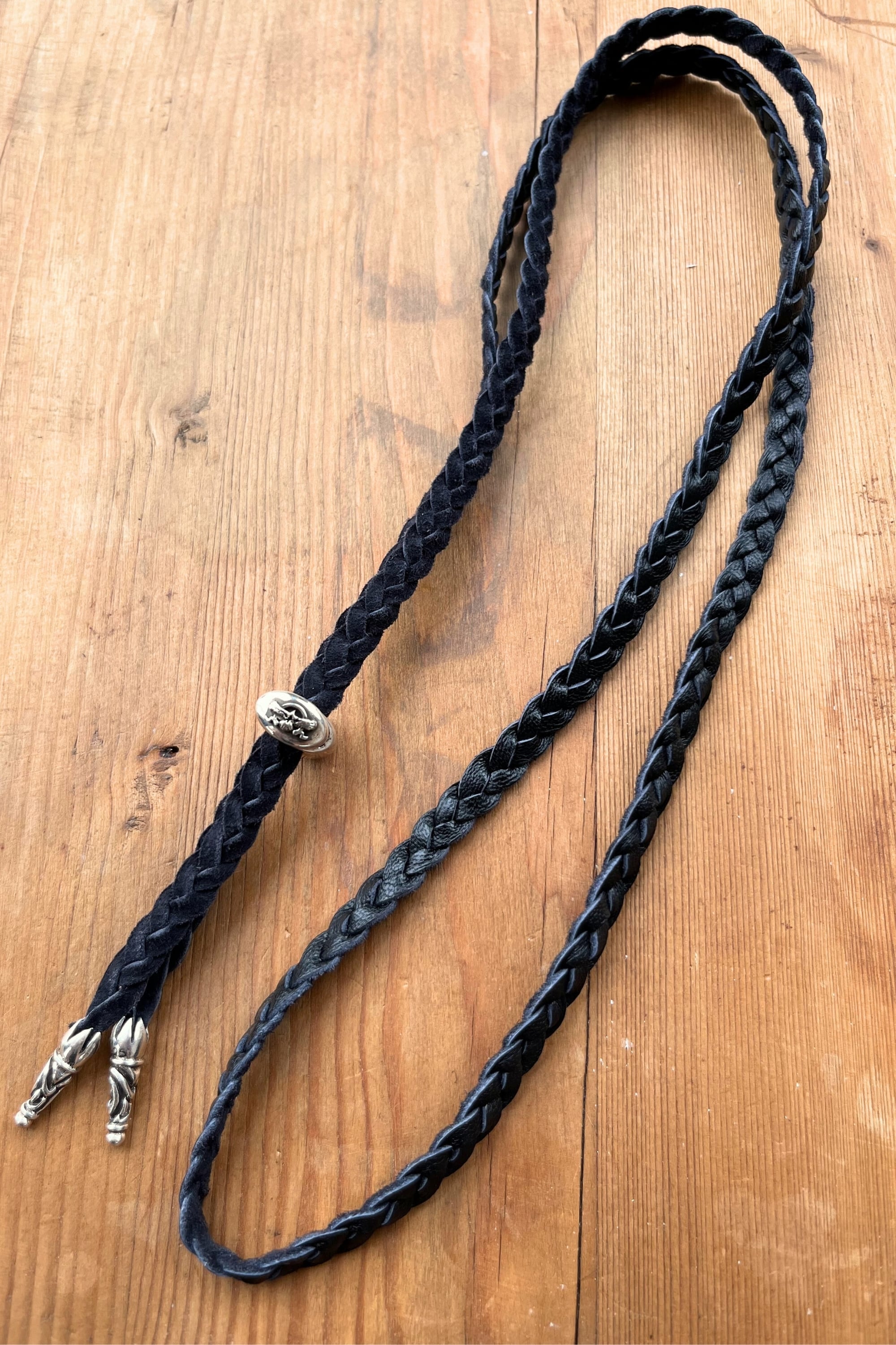 三つ編み革紐 ストッパー スクロールチップセット