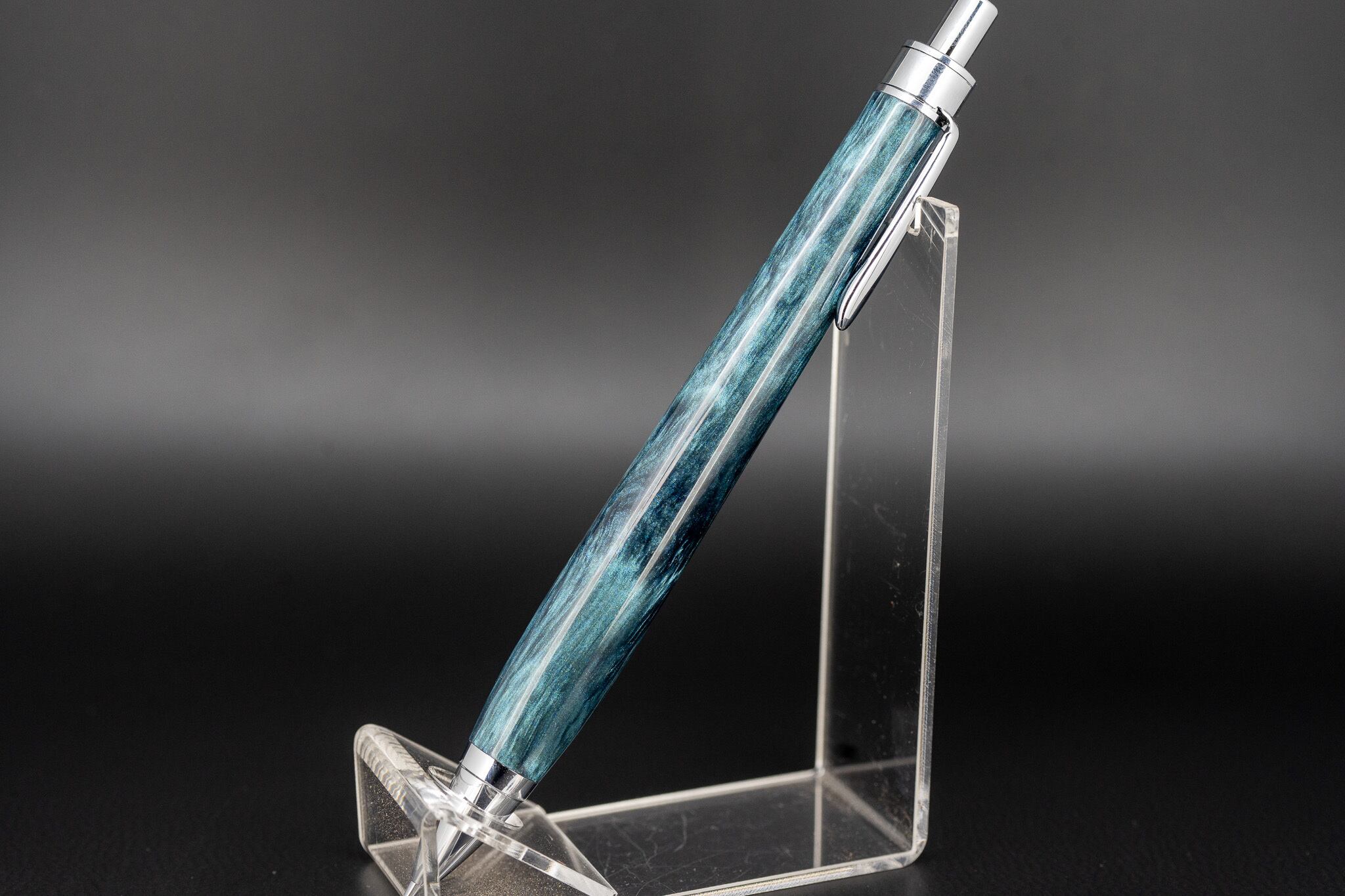 創造性と透明美】 レジン silver MP | 木軸ペン工房 金杢犀