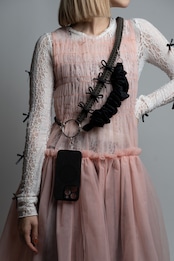 3way velour strap Black