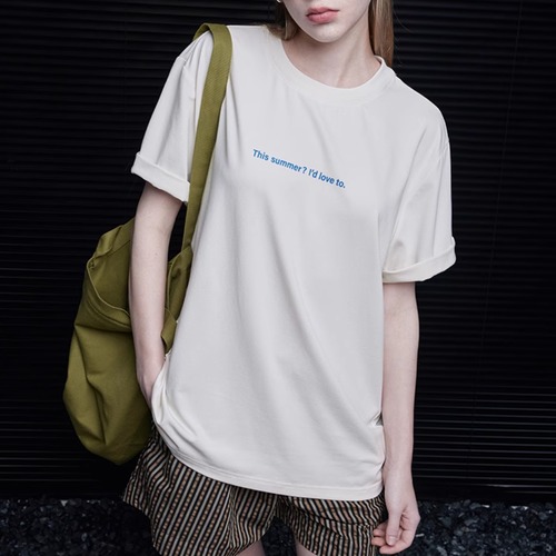 レタープリントTシャツ ・19066