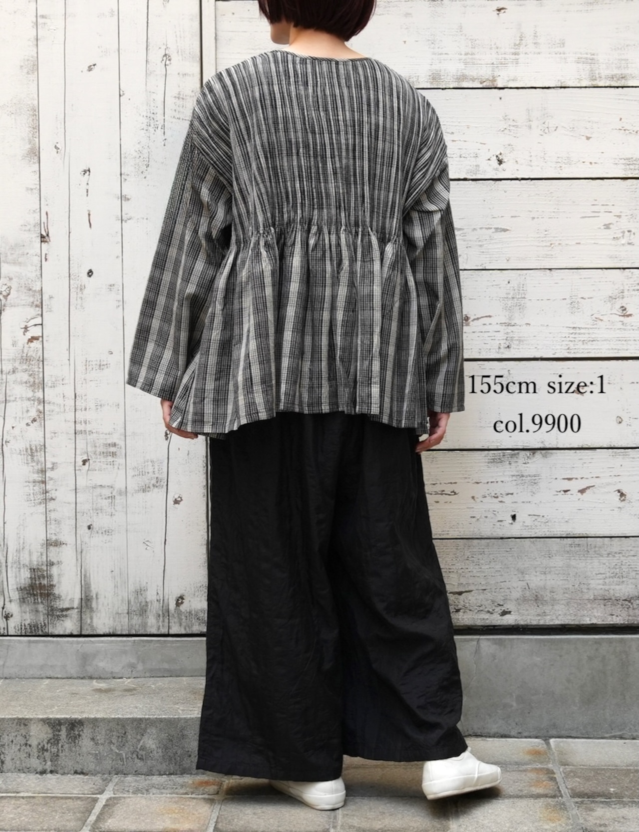 maison de soil (メゾンドソイル)シルク 薄キルティング イージーパンツ(ブラック)