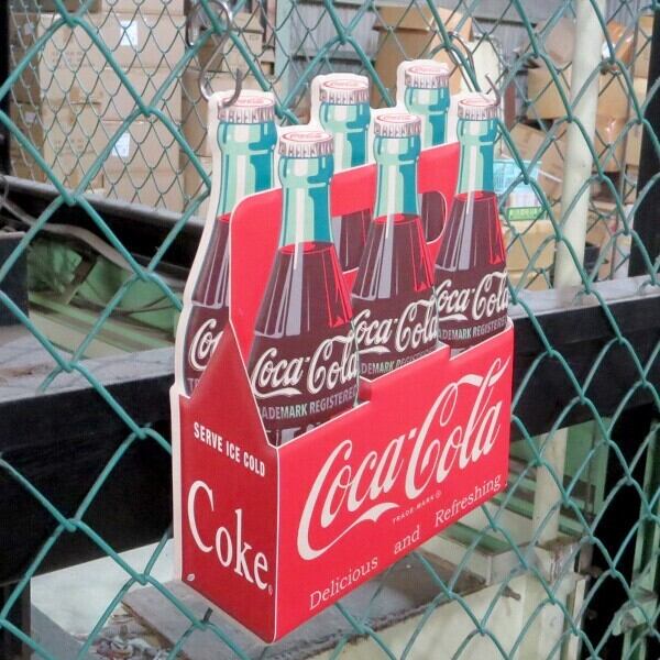 海外直輸入】ダイカット エンボス メタルサイン COCA-COLA 6 PACK