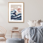 The Great Wave 2025｜浮世絵の名作を現代に再構築した和モダンアートポスター｜伝統とモダンが融合するスタイリッシュインテリアA3ポスター