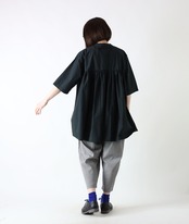 COLORK/コットンリネン千鳥 アンクルテーパードパンツ