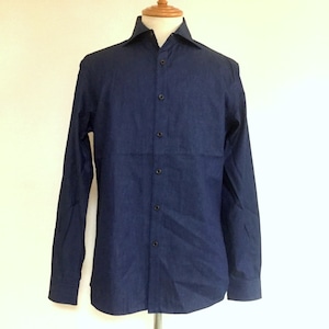 Light OZ Denim Horizontal Wide Collar Shirts　Deep Indigo