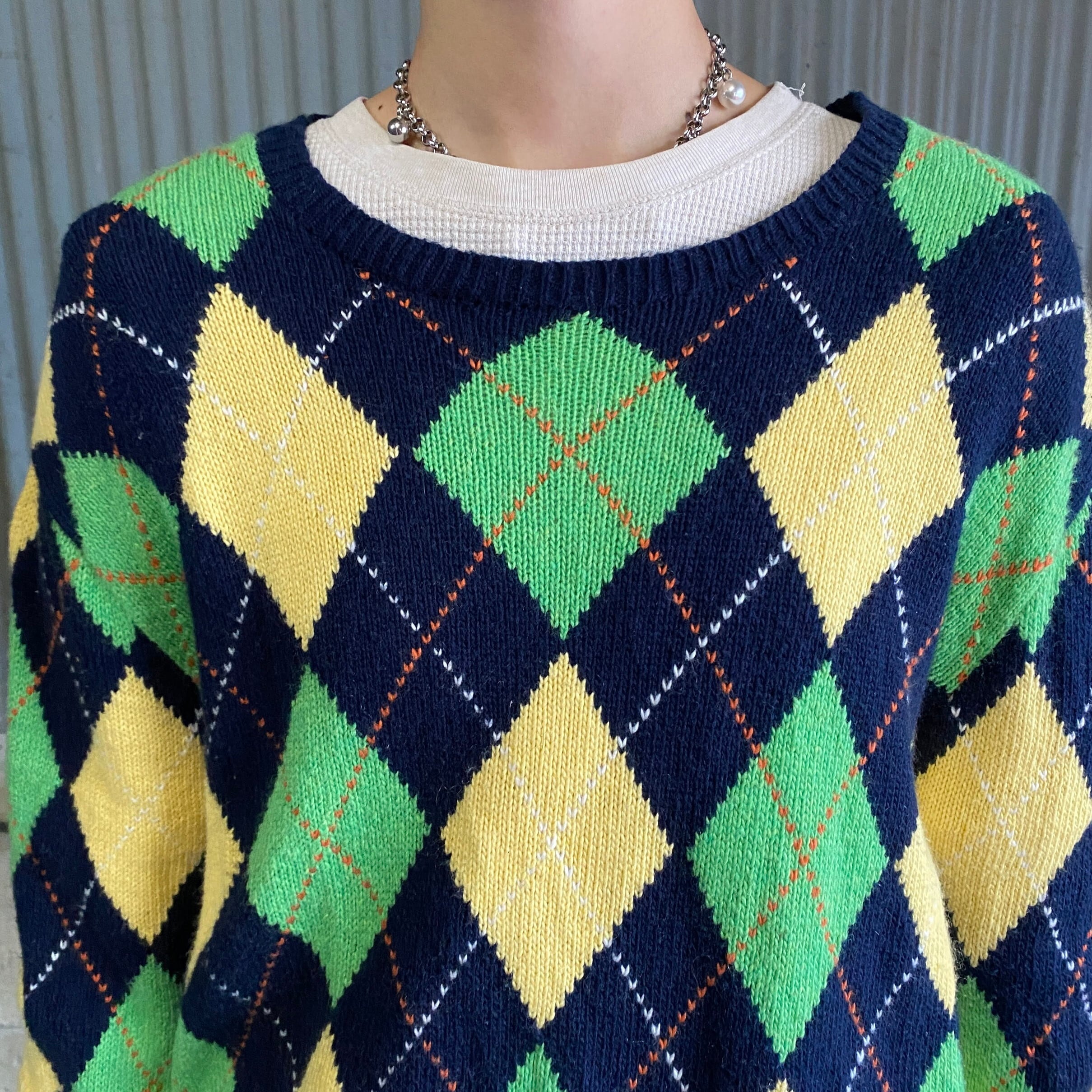 ポロバイラルフローレン アーガイルチェック柄 カシミヤ混 ニット 