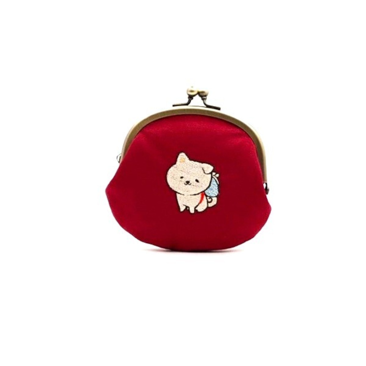 【ゆい吉オリジナル】刺繍がま口 赤