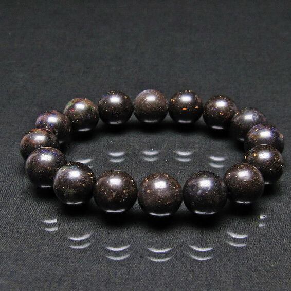 ブラックオパール ブレスレット 14mm おまかせ便 111-17706