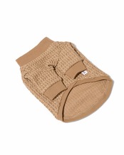 ワッフルニット　プルオーバー　ブラウン