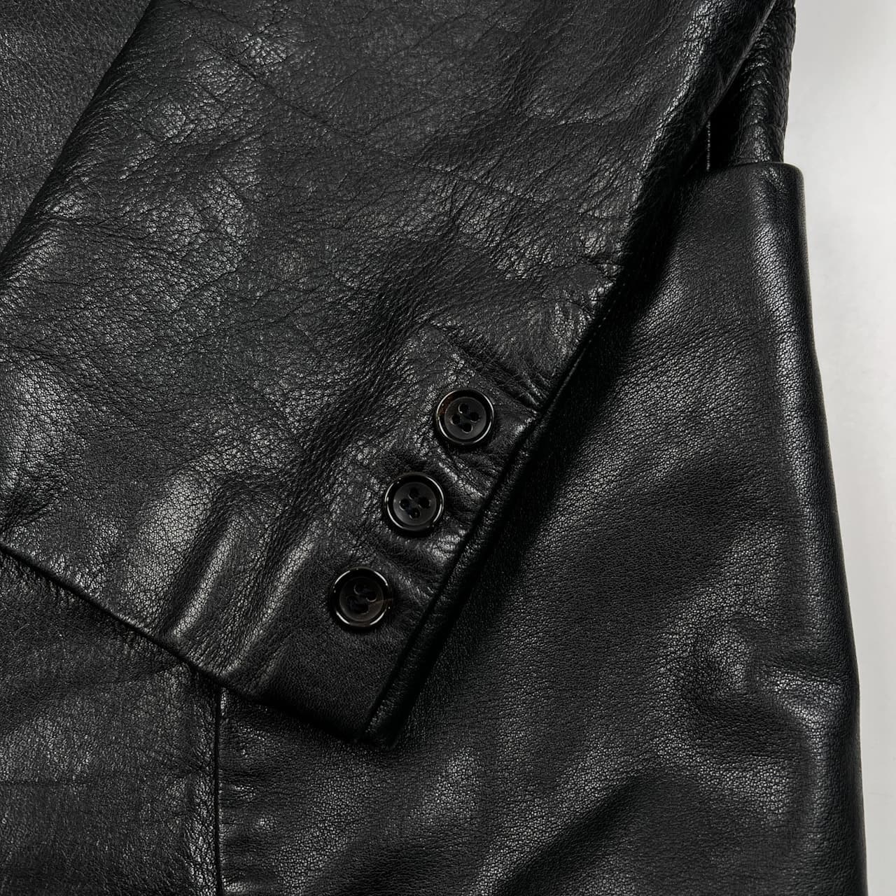 希少 レア 初期 MONSIEUR NICOLE ムッシュ ニコル 牛革 本革 レザー 2B テーラードジャケット M /ブラック/ビンテージ