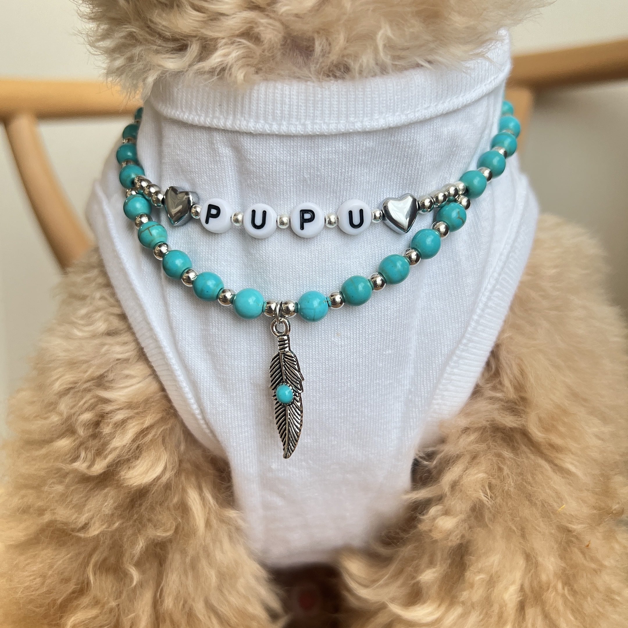 カスタムお名前入りターコイズネックレス