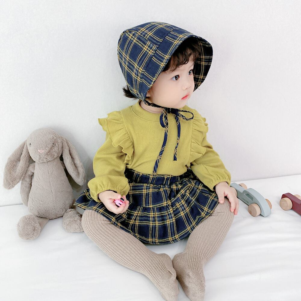 スプリングオータムレーストップス 格子柄ショーツ スカート パンツ ワンピース 春物 秋物 ブルマー 超面白いベビーショップ85331363255