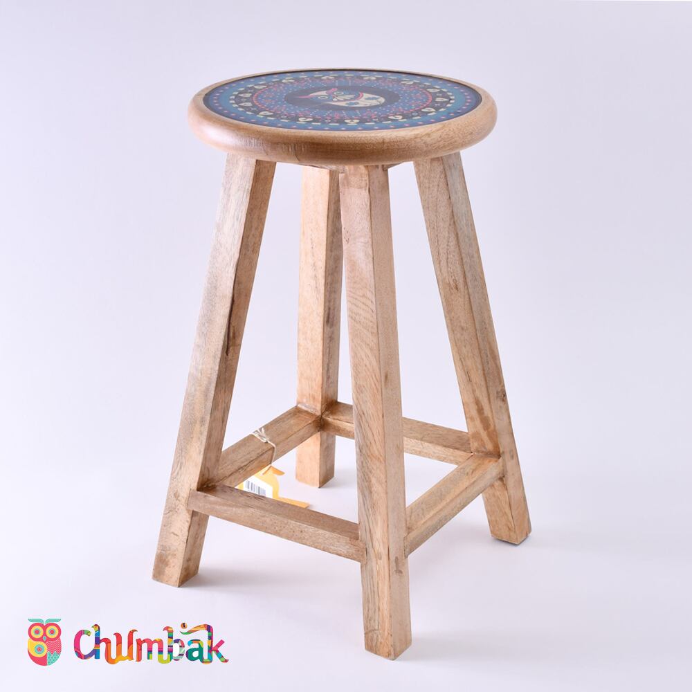 chumbak 木製スツール 丸椅子 アジアン雑貨 アジアン家具 チュンバック カラー：レッド/ブルー | chumbak powered by  BASE