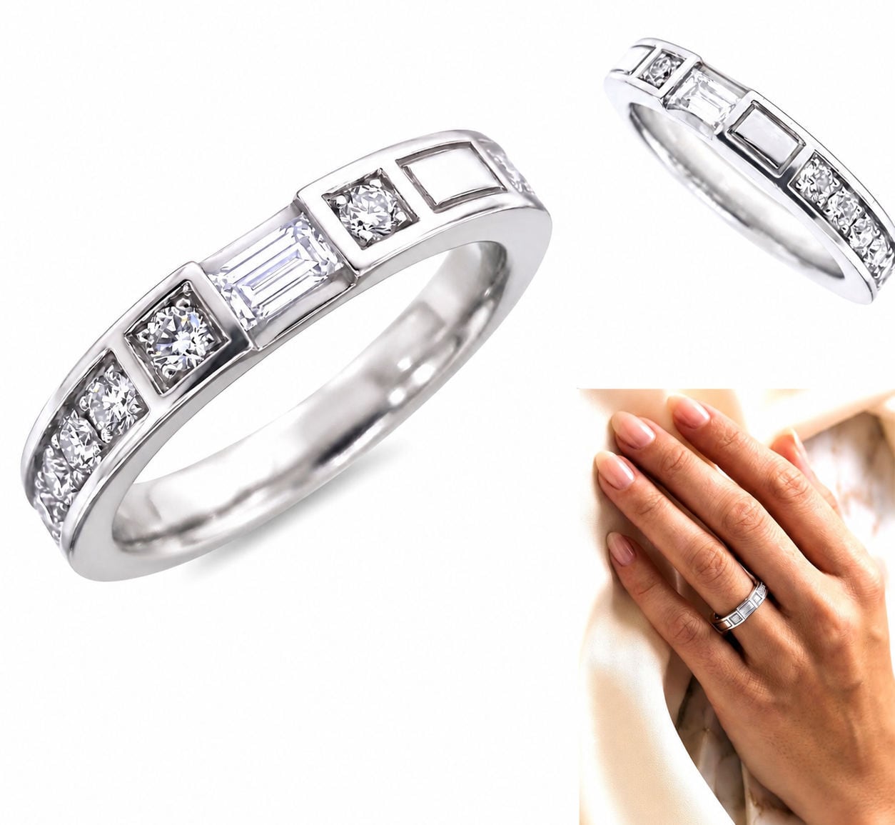 HARRY WINSTON プラチナリング 1Pダイヤ Harry Winston ハリーウィンストン トラフィック アクセント バンド