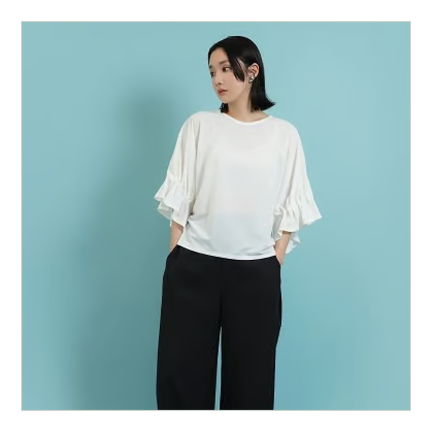 CYAN TOKYO】ギャザースリーブジャージーTOPS | lucaselect