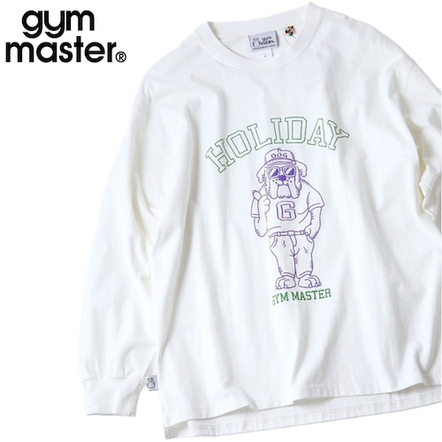 gym master ジムマスター 7.4oz HOLIDAY ビッグロンT|GOOD HOLIDAY フロント&袖プリント グラフィック長袖Tシャツ LOVE&PEACE G821717 ホワイト
