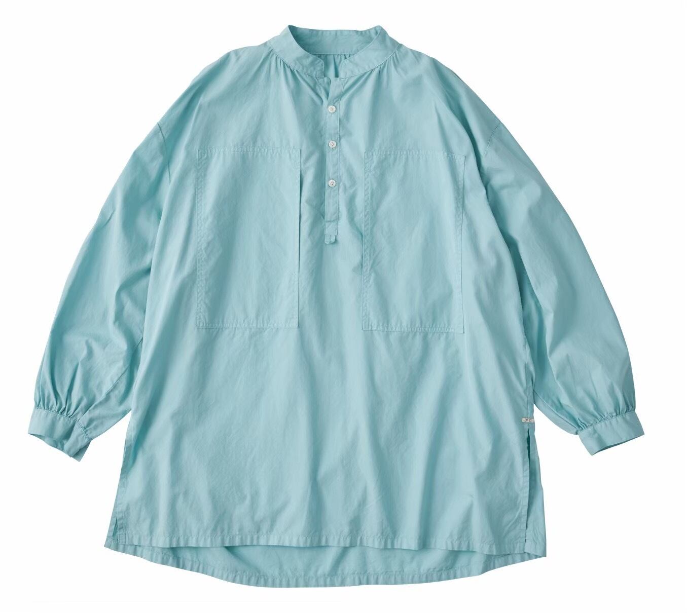 STAND COLLAR LONG SMOCK SHIRT -NILE GIZA COTTON- | 【OFFICIAL 