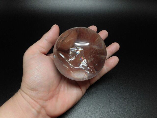 【送料無料】【高品質】72mm ブラジル産天然レインボー水晶玉 no.5