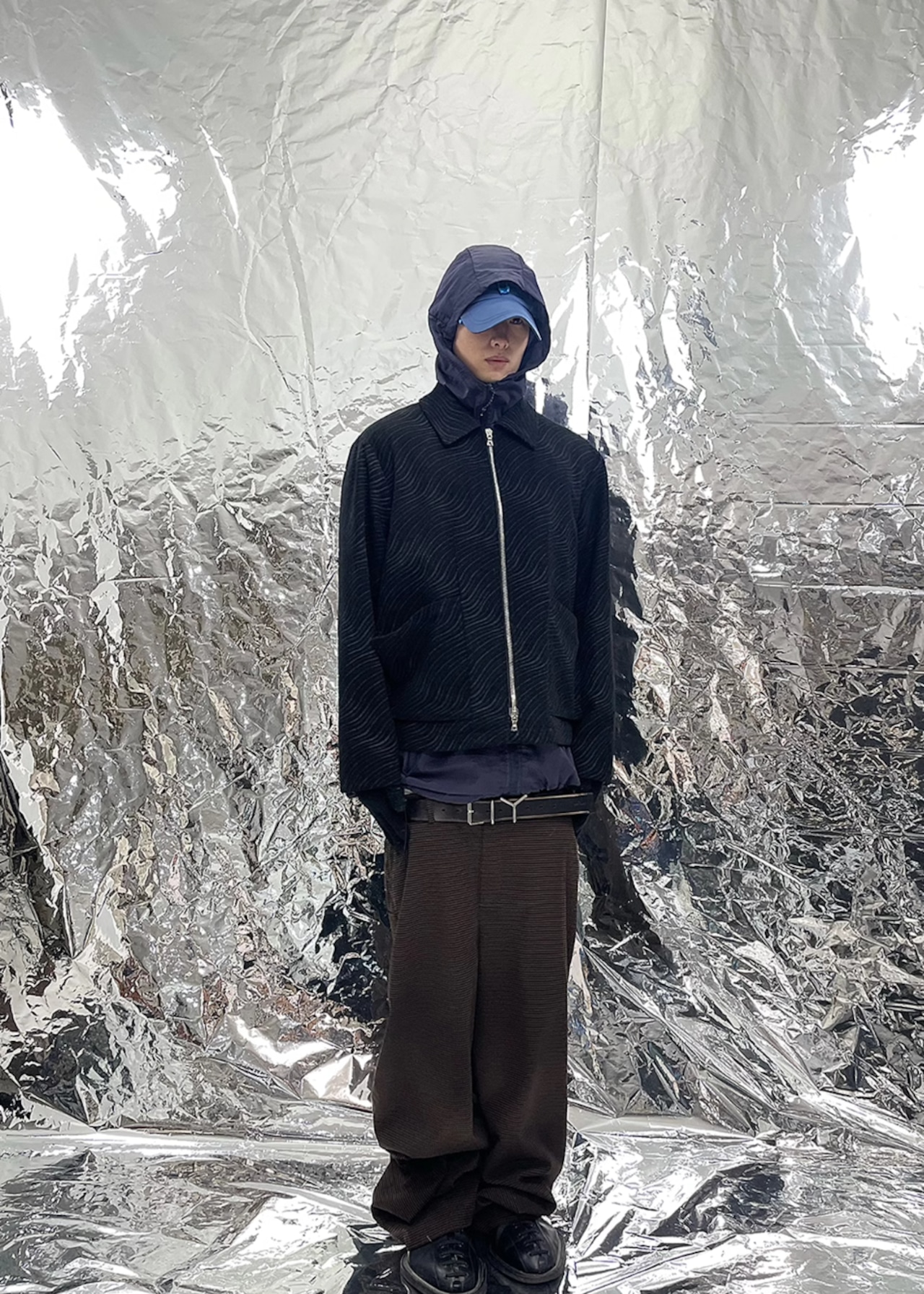 Pointless Triple-Sleeve Wave Jacket "black"