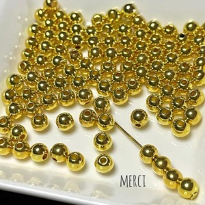【20個】メタル風ゴールドボールアクリルビーズ/スペーサ ー/CCB