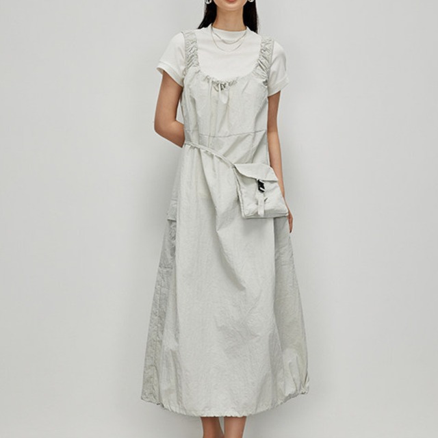 V-neck Lace Camisole Dress【2color】  T0754