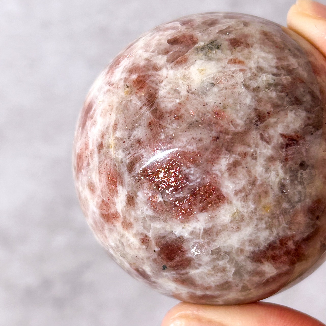 サンストーン・水晶 共生 スフィア 02 ✳︎ Sunstone & Quartz ✳︎ 天然石