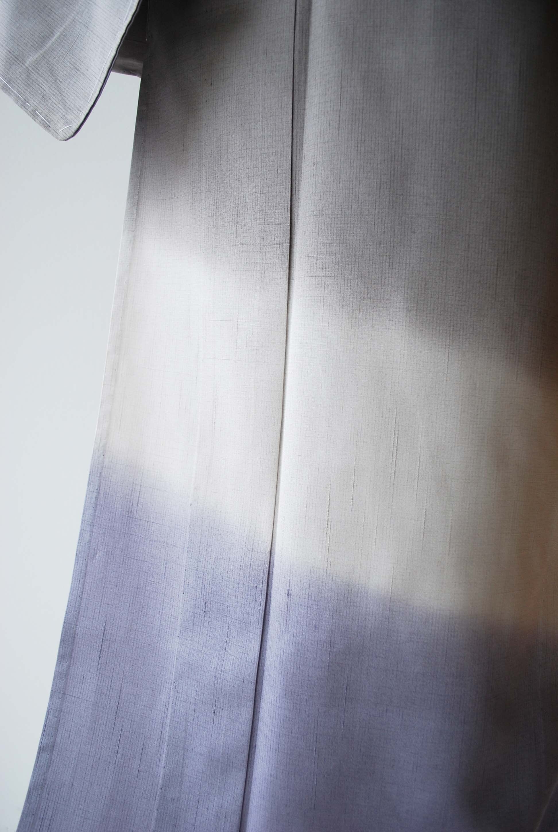 【単衣】源氏鼠地 無地 暈し付下げ紬