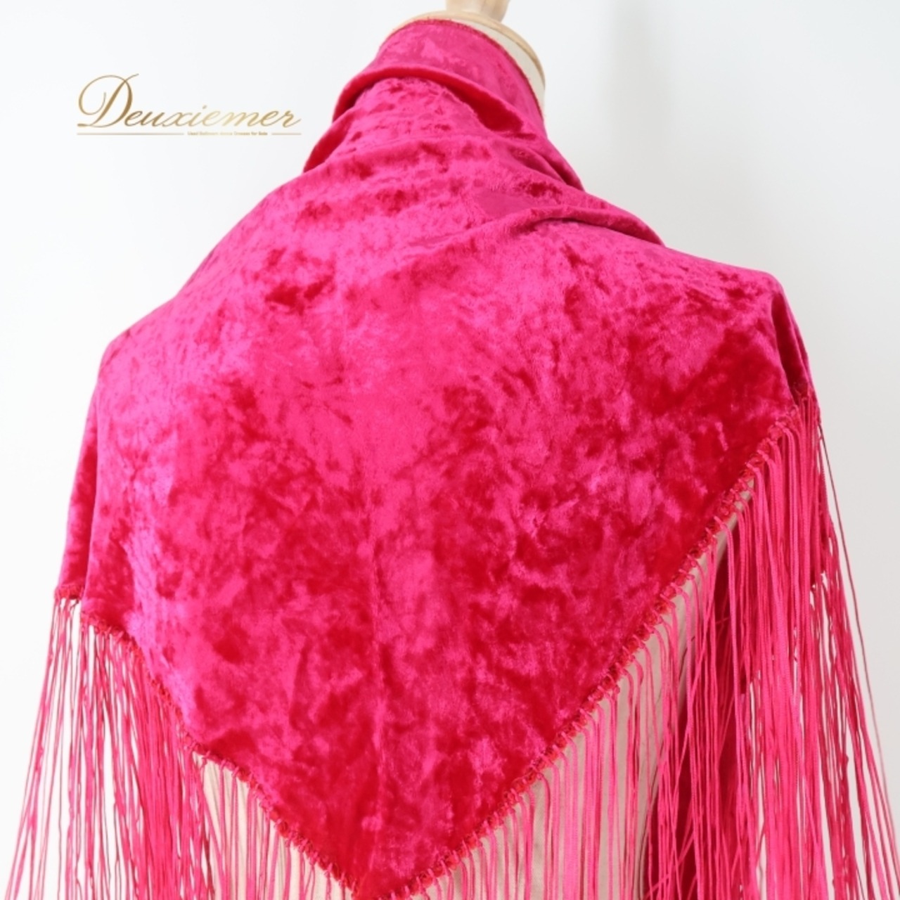 フラメンコ 衣装 シージョ ピキージョ ベロア フレコ フリンジ ダンス 小物 装飾 パーティ 発表会 軽い 三角形 トライアングル 無地 ピンク系 コスチューム 綺麗な色 かわいい デザイン おしゃれ 大人用 レディース フェス