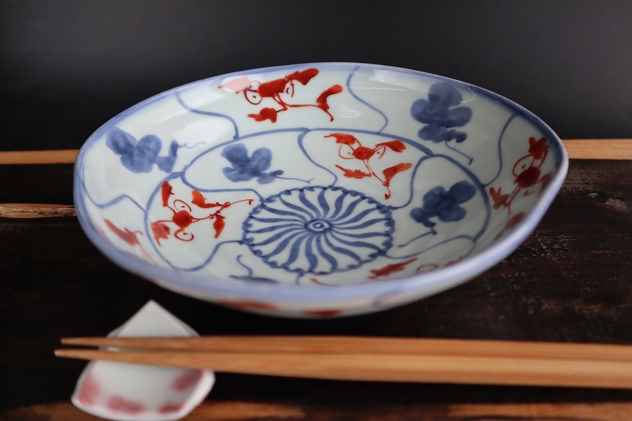 煎茶道具　京焼　土山恭仙作　色絵十草　小蓋碗　五客　時代箱付　V　R9629 煎茶道具 京焼 土山恭仙作 色絵十草 小蓋碗 五客 時代箱付 V R9629