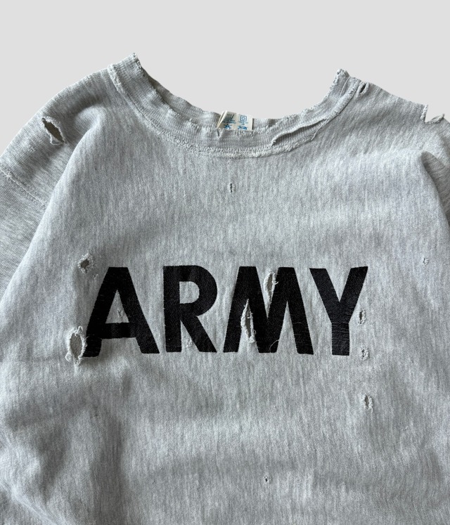 -Champion- Vintage 80s L ARMY Reverse Weave Sweat made in USA