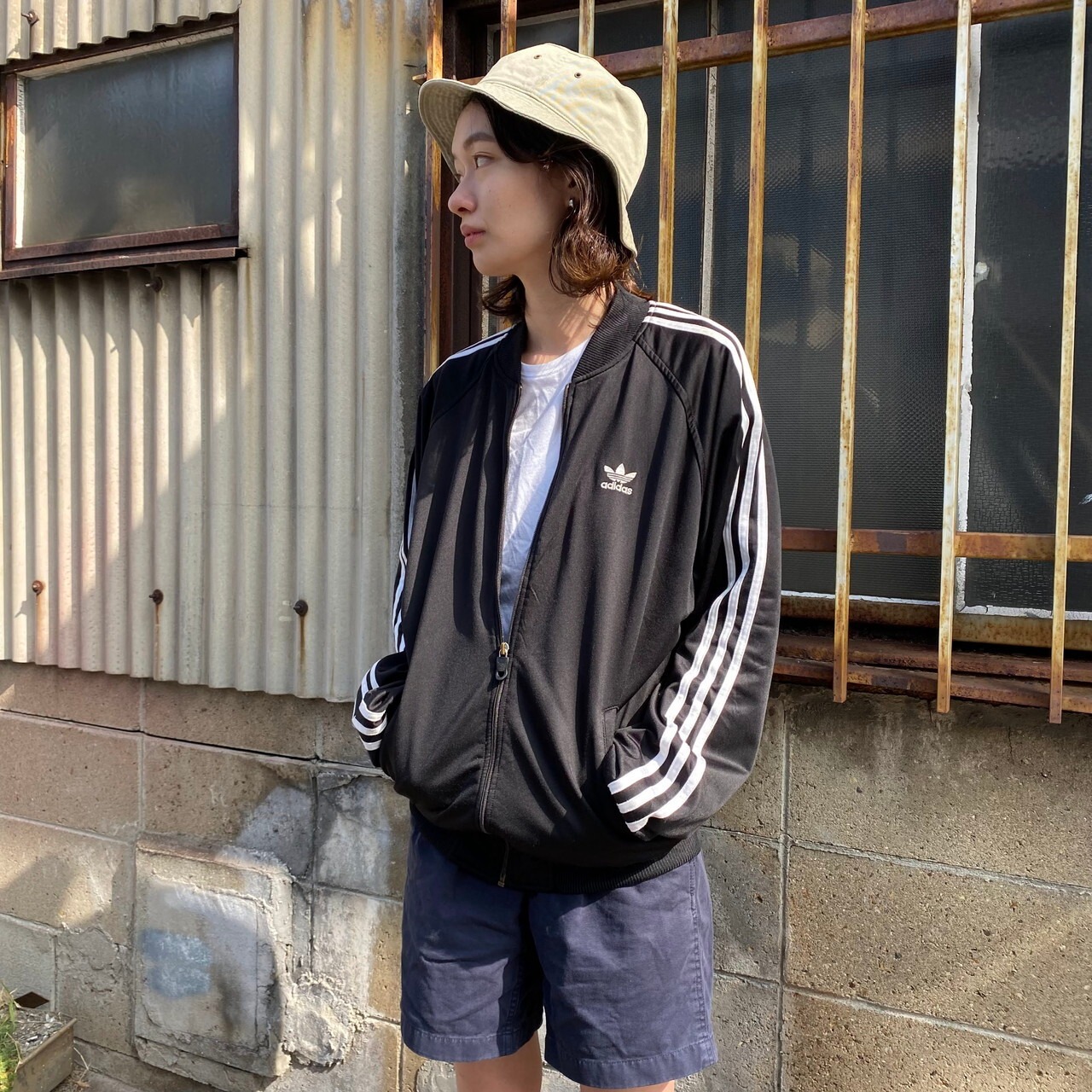 80〜90年代 adidas アディダス トレフォイル ワンポイントロゴ刺繍 