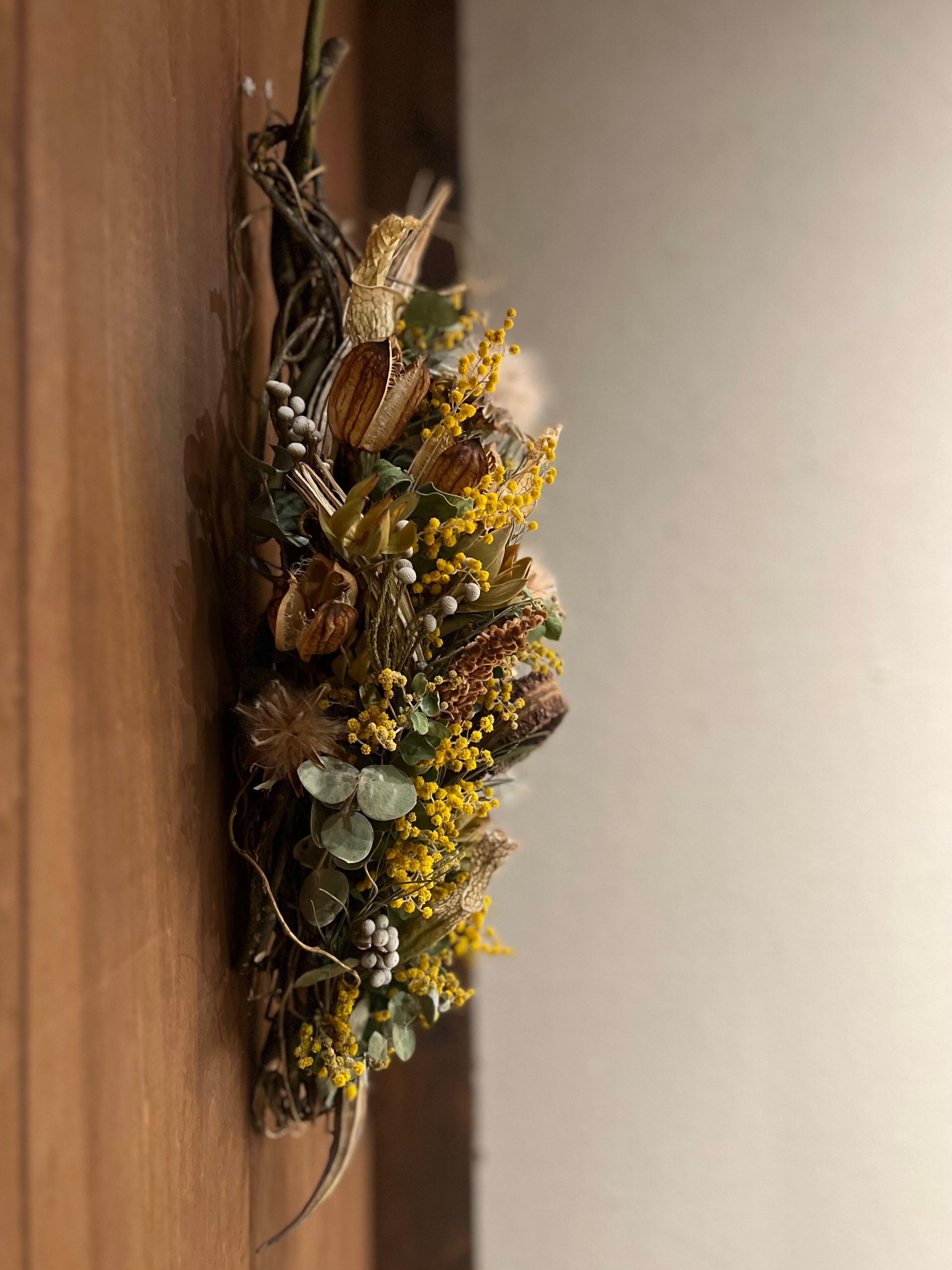 専用＊ミモザ&オクラ　ドライフラワースワッグ 専用＊ミモザ&オクラ ドライフラワースワッグ 【公式通販】