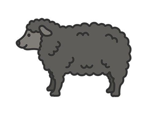 黒い羊様確認の上、そのまま購入できます。 黒羊（線画カラー）のイラスト | イラストセンター有料素材販売