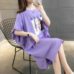 frill t-shirt long onepiece