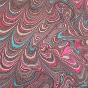 リバーシブル半巾帯 ❤︎［bitter chocolat framboise］ピーコック×マーブル