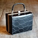 Vintage black faux crocodile leather hand bag