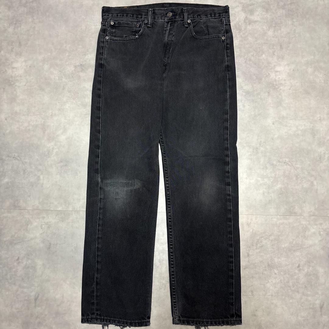 リーバイス505 Levis W36 ブラックデニムボトム 黒 古着 20022