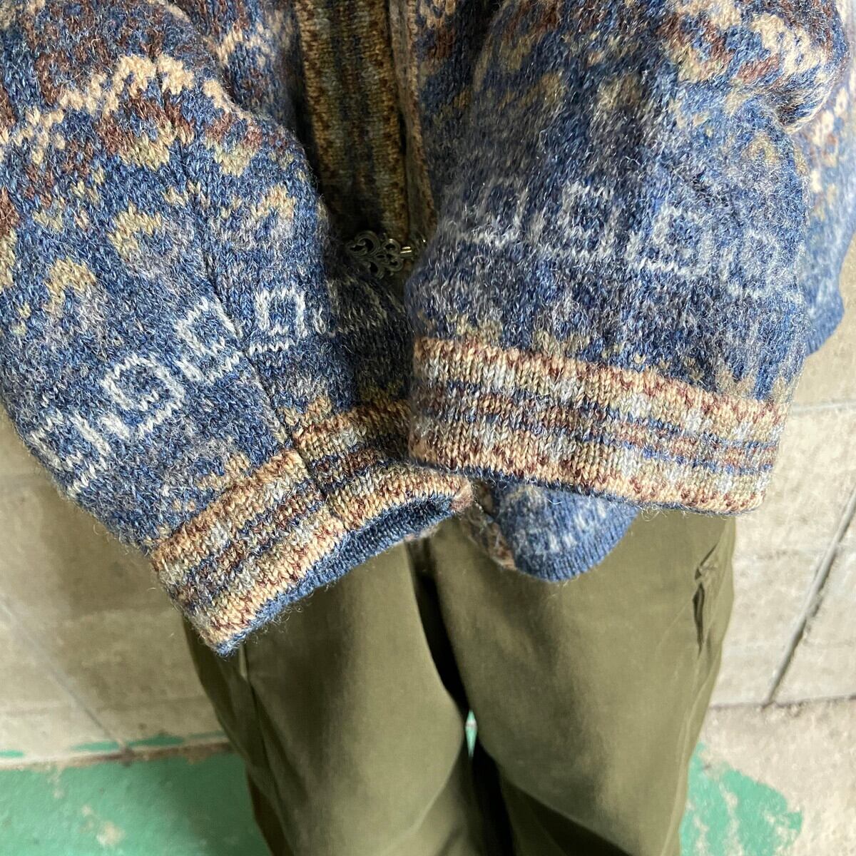 チロリアンジャケット　メタルボタン ヘリンボーン L-XL ノーカラー ノルケイン(NORQAIN) アドベンチャー ネべレスト ナイトサイト