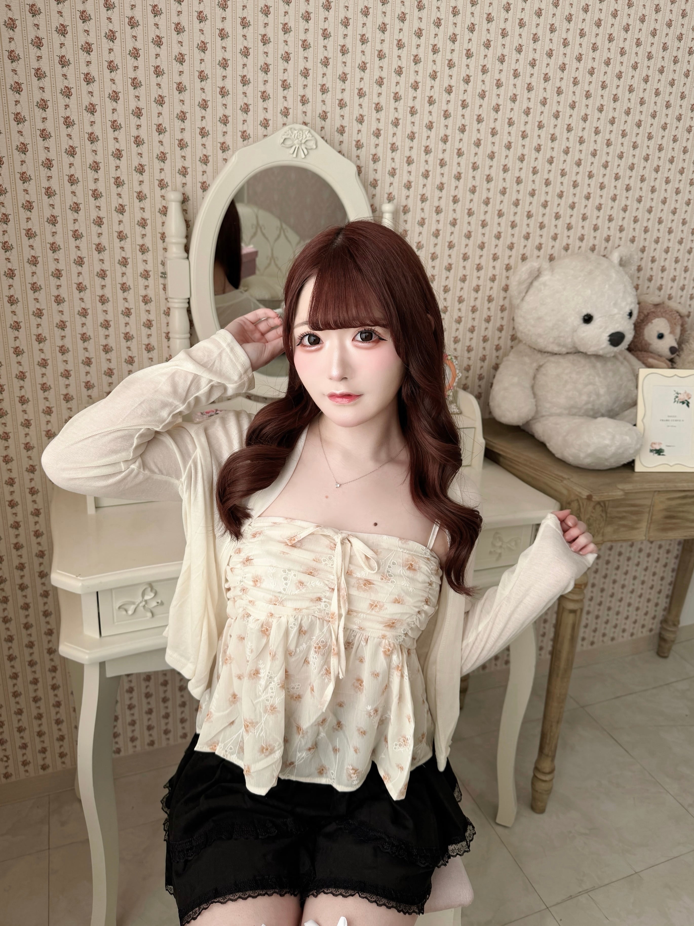 flower shirring ensemble