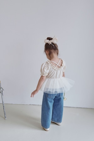 [予約] momo ann - ballet T-shirt ( pink / cream )( 5-11号 )