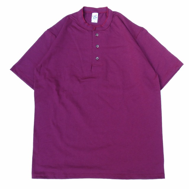 CalCru (カルクルー) 3 Button 7.2 oz Henley マルーン